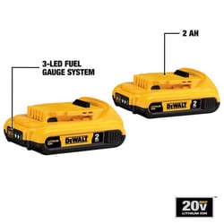 DeWalt 20V MAX DCB203-2 2 Ah Lithium-Ion Compact Battery Combo Pack 2 pc