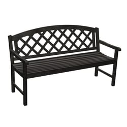 Jack Post Black Wood Patio Bench 36.25 in. H X 60.25 in. L X 25.25 in. D