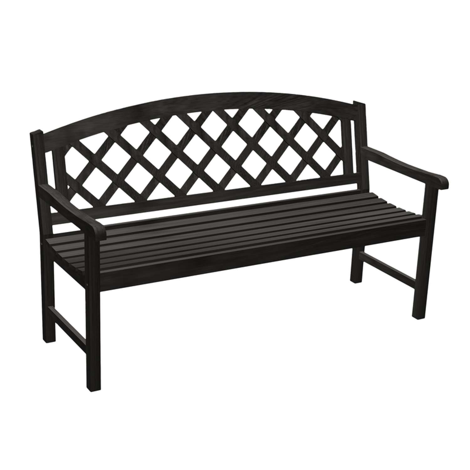 Jack Post Black Wood Patio Bench 36.25 in. H X 60.25 in. L X 25.25 in