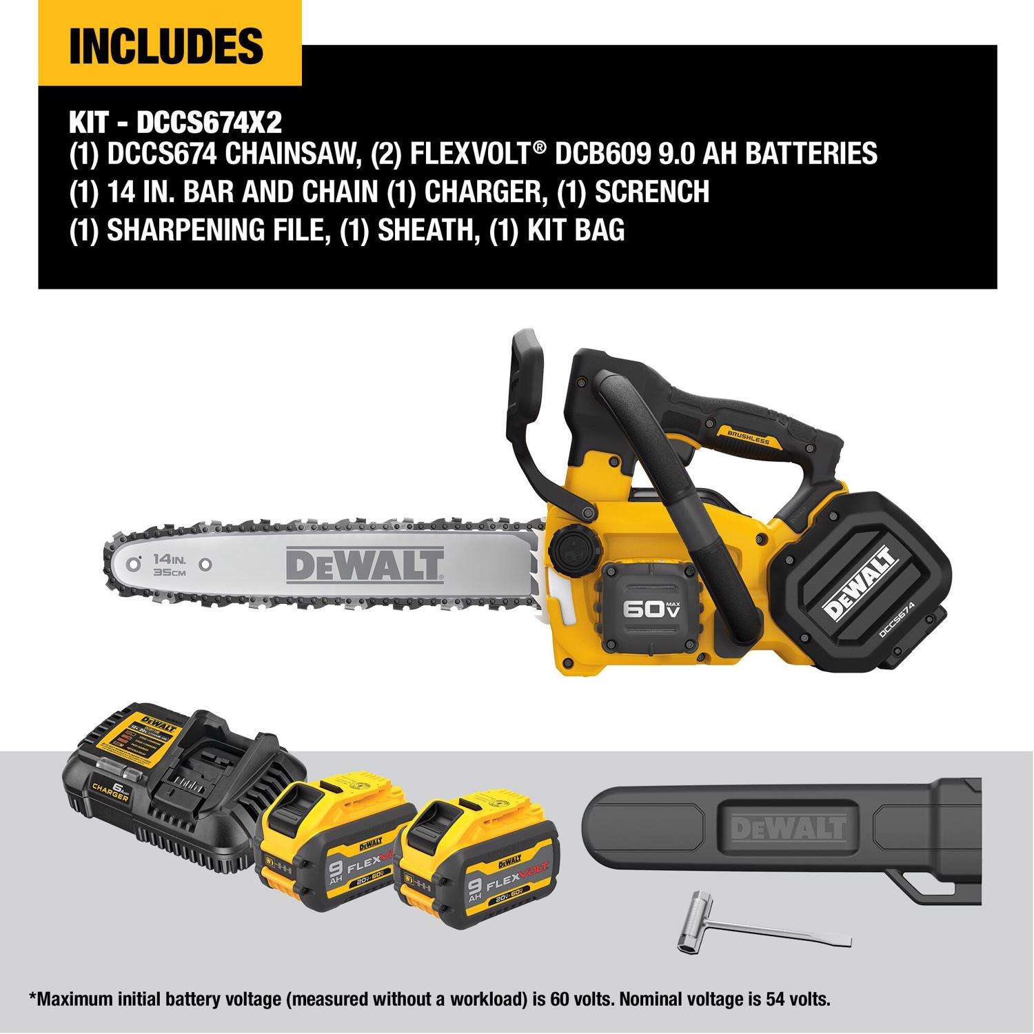 Dewalt 60v chainsaw online replacement chain