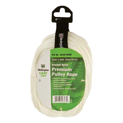 Ace 3/16 in. D X 100 ft. L White Solid Braided Nylon Rope Ace 3/16 in. D X 100 ft. L White Solid Braided Nylon Rope