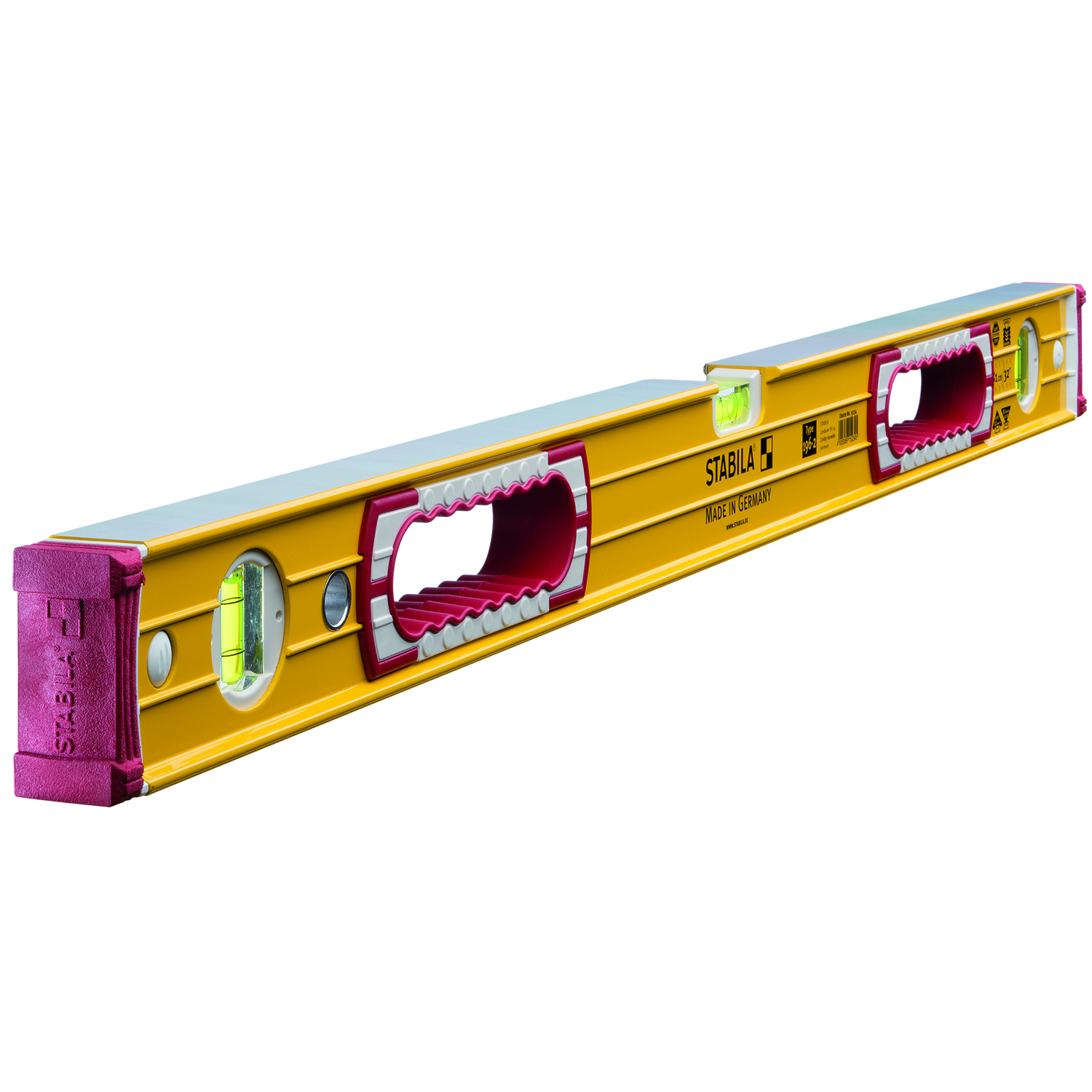 STABILA 32 in. Aluminum Type 196 Heavy Duty Level 3 vial