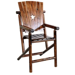 Leigh Country 1 pc Brown Wood Star Bar Chair