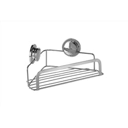 Croydex Stick 'N' Lock 6.4 in. H X 10.2 in. W X 3.7 in. L Silver Corner Shower Caddy