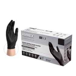 AMMEX Professional Nitrile Disposable Exam Gloves Medium Black Powder Free 100 pk
