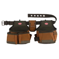 Bucket Boss Builder's 10 pocket Polyester Tool Belt Brown/Green 52 in.