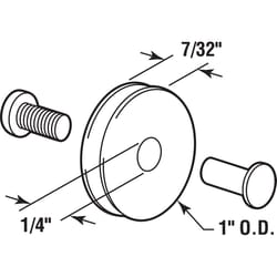 Prime-Line 1 in. D X 7/32 in. L Plastic Roller Assembly 2 pk