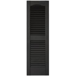 Builders Edge 39 in. H X 12 in. W Black Louvered Vinyl Shutter 2 pk