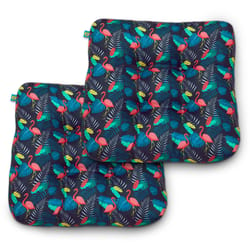 Duck Covers Black Party Flamingo Polyester Seat Cushion 5 in. H X 19 in. W X 19 in. L