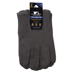 Wells Lamont Men's Cold Weather Jersey Work Gloves Gray L 2 pk