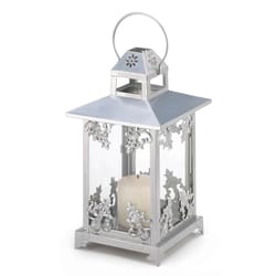 Gallery of Light Frost Vine Glass/Metal Silver Lantern