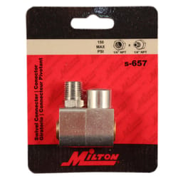 Milton Brass/Steel Air Hose Swivel Connector 1/4 in. FPT 1 pc