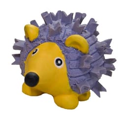 HuggleHounds Ruff-Tex Multicolored Latex Violet Hedgehog Squeaky Dog Toy Small 1 pk