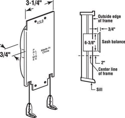 Prime-Line Silver Steel Sash Balance 6-3/8 in. L X 0.75 in. H 1 pk