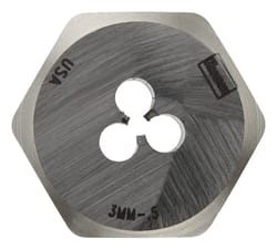 Irwin Hanson High Carbon Steel Metric Hexagon Die 3mm-0.50 1 pc