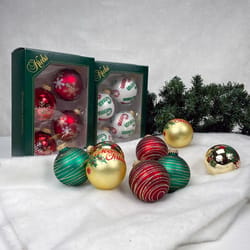 Krebs Gold/Green/Red/White Ball Ornaments