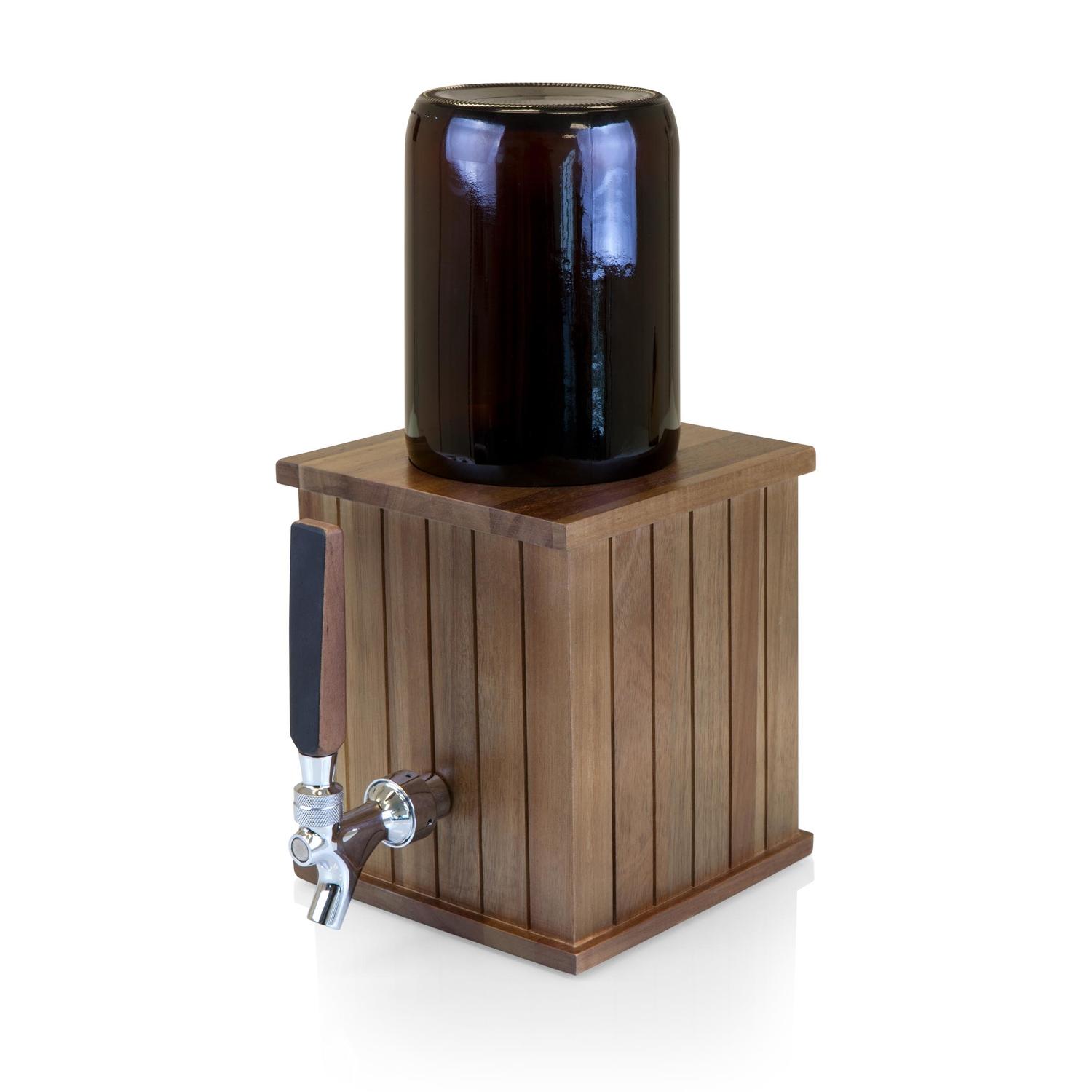 Picnic Time 64 oz Brown Glass/Wood Beer Growler W/Tap Sansujyuku sansujyuku.com