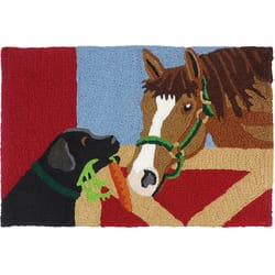 Jellybean 20 in. W X 30 in. L Multi-Color Barn Friends Polyester Accent Rug