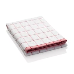 E-Cloth Red/White Microfiber Blend Check Kitchen Towel 1 pk