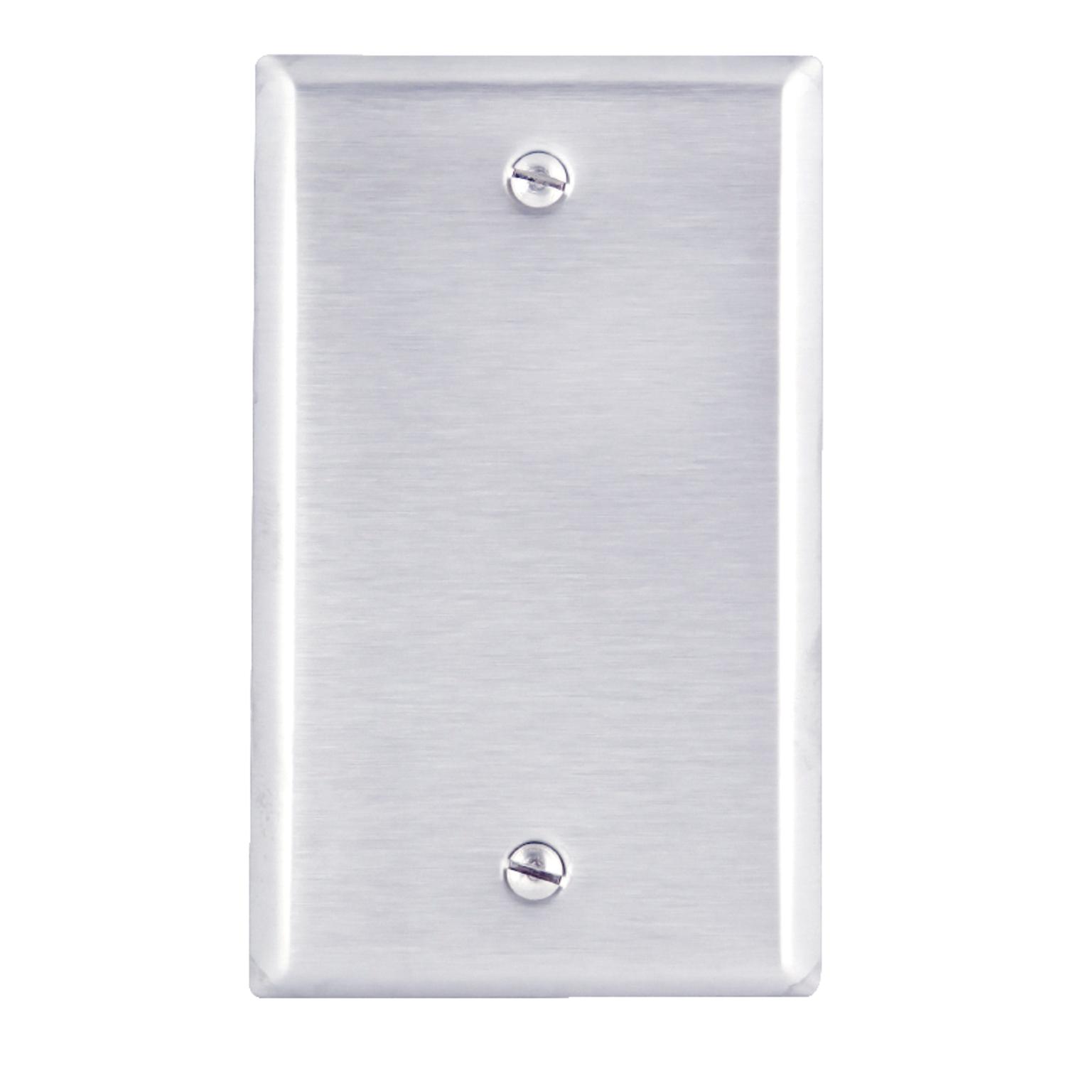 Photos - Household Switch Leviton Silver 1 gang Stainless Steel Blank Wall Plate 1 pk 84014-000 