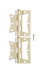 Ace 2.75 in. W X 3 in. L Bright Brass Brass Non-Mortise Hinge 2 pk