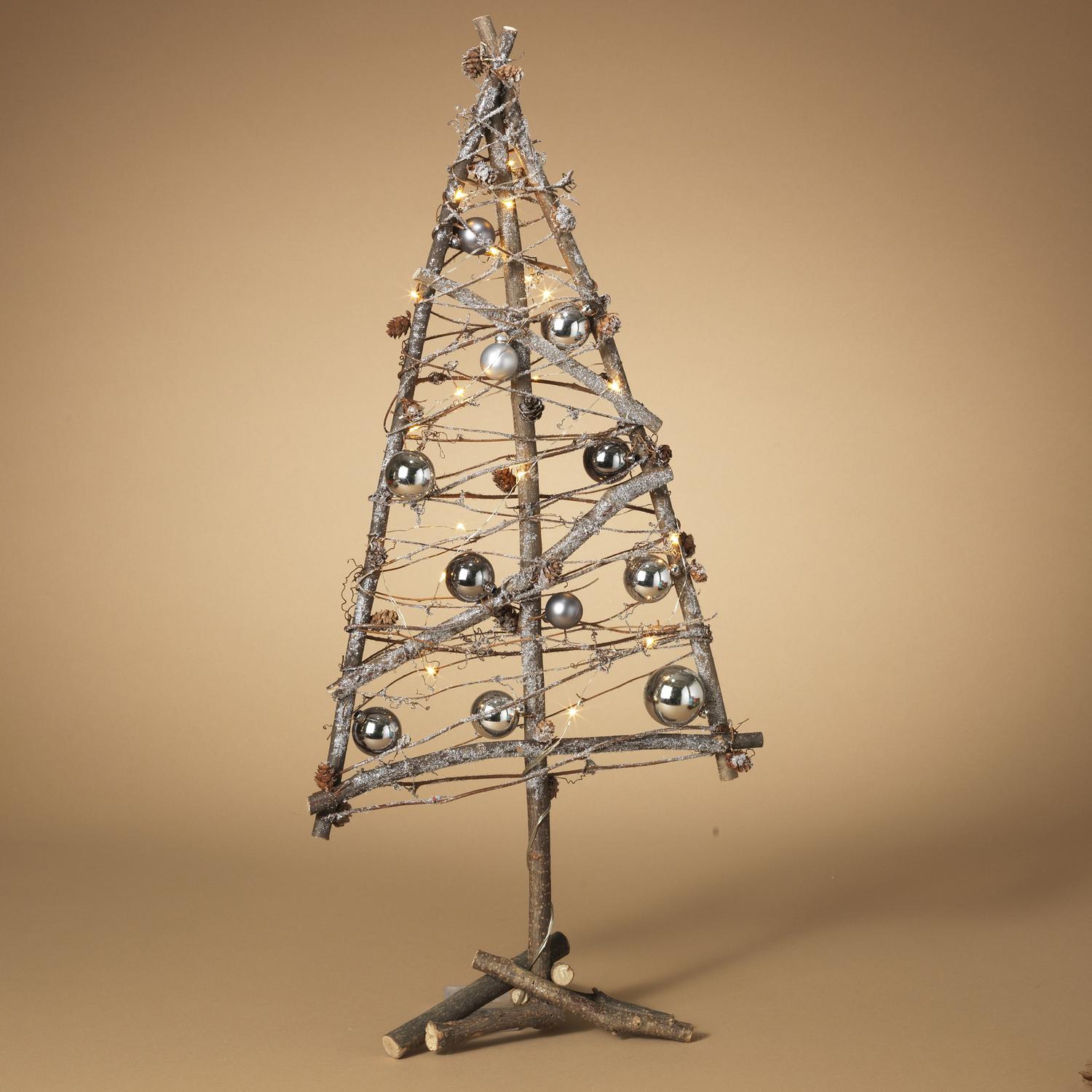 UPC 687293264847 product image for Gerson Decorated Twig Tree Christmas Decoration Silver 1 pk Wood, Metal | upcitemdb.com