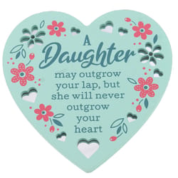 Reflective Words Daughter 4 in. H X 0.25 in. W X 4 in. L Multicolored Wood Sentimental Hangers