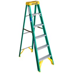 Werner  6 ft. H x 22 in. W Fiberglass  Step Ladder  Type II  225 lb. capacity 
