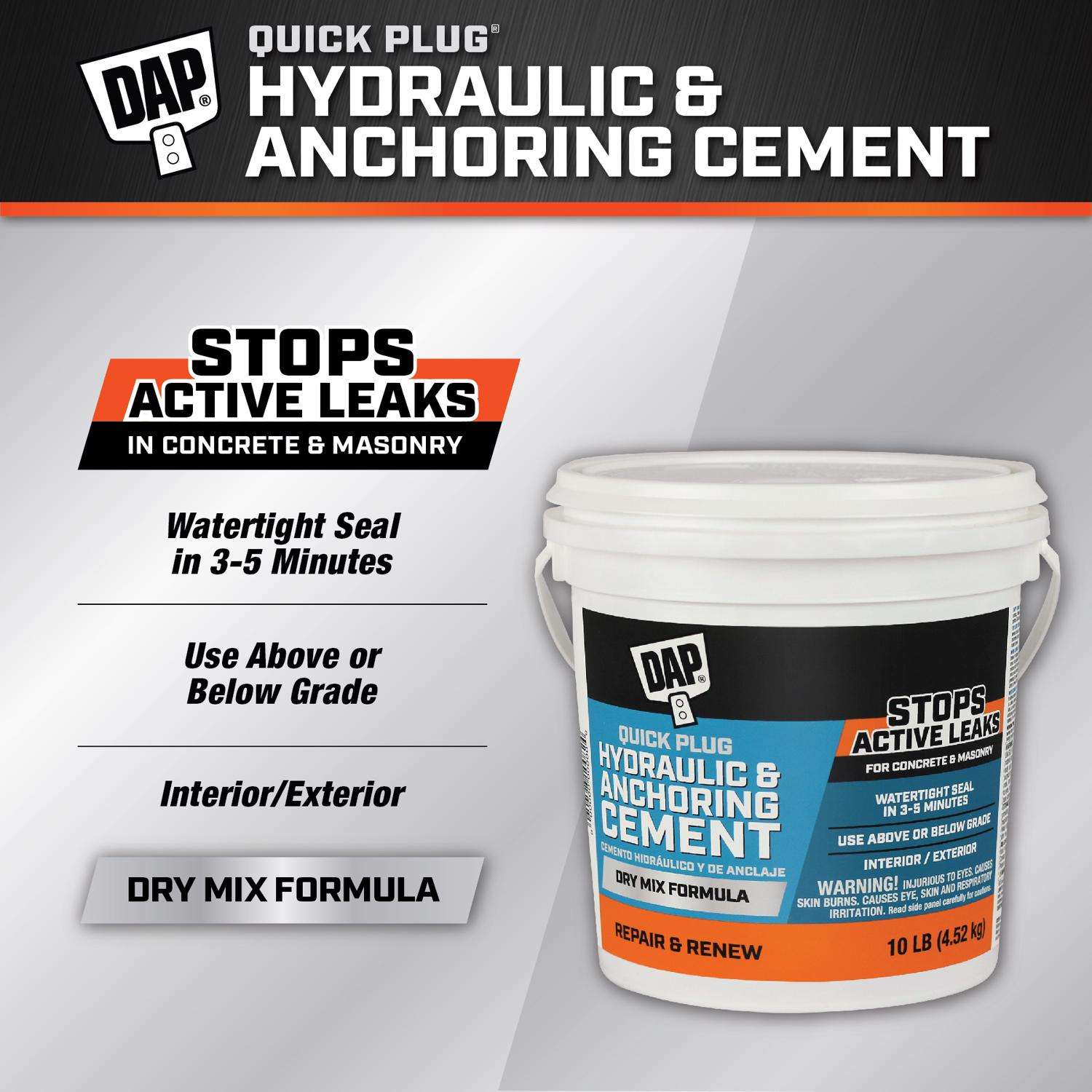 DAP Bondex Quick Plug Hydraulic & Anchoring Cement 10 lb