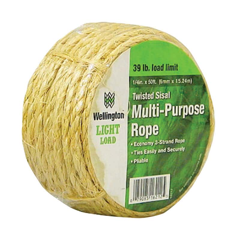 Wellington 1/4 in. D X 50 ft. L Natural Twisted Sisal Rope Ace Hardware