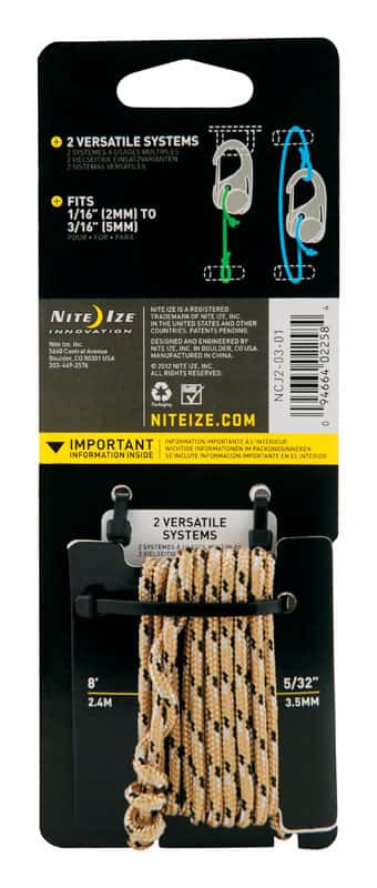 Nite Ize CamJam 2 in. L Black Twisted Plastic Tie-Down Rope Nite Ize CamJam 2 in. L Black Twisted Plastic Tie-Down Rope