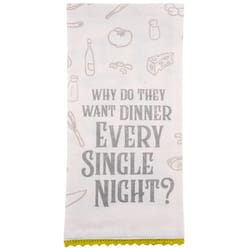 Karma Multicolored Cotton Why Dinner Tea Towel 1 pk