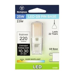 Westinghouse T4 G9 LED Bulb 25 Watt Equivalence