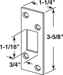 Prime-Line 3.6 in. H X 1.3 in. L Brass-Plated Brass Steel Security Strike