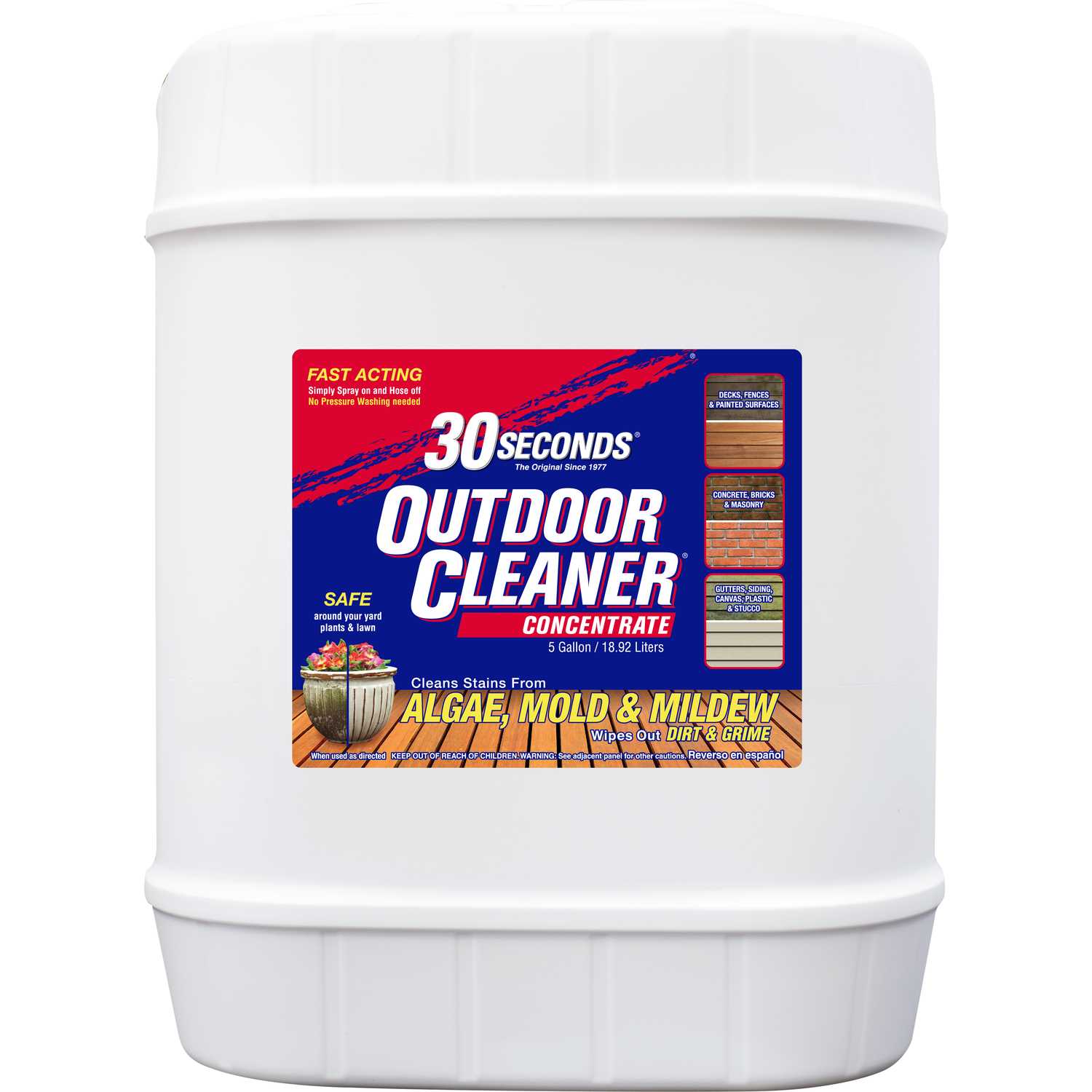 30 SECONDS Outdoor Cleaner Outdoor Algae, Mold, Mildew Cleaner 5 gal