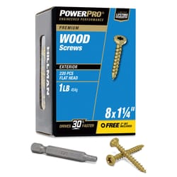 HILLMAN Power Pro No. 8 X 1-1/4 in. L Star Bronze Ceramic Coarse Wood Screws 220 pk