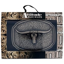 Montana Silversmiths Longhorn Soul Attitude Black/Silver Belt Buckle