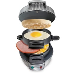 Hamilton Beach Gray Metal Nonstick Surface Breakfast Sandwich Maker