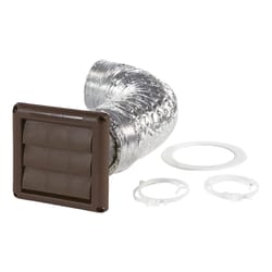 Ace 4 in. W X 6 in. L Brown Plastic Dryer Vent Kit