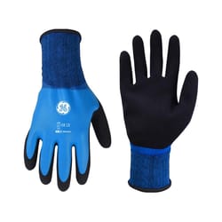 General Electric Unisex Dipped Gloves Black/Blue XL 1 pair