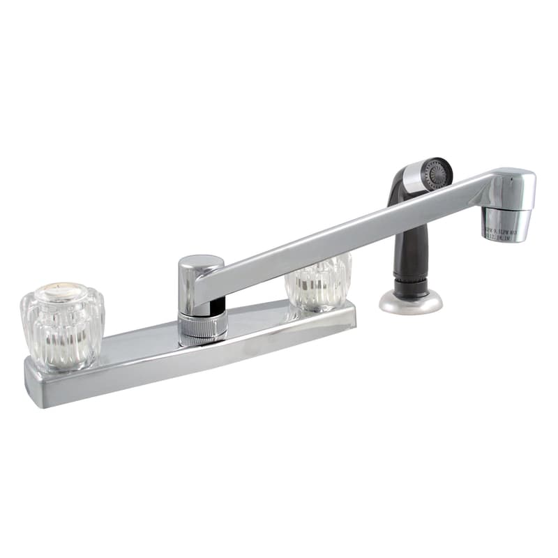 LDR Two Handle Chrome Kitchen Faucet Side Sprayer Included - 012 3405CP-CG - Plumbing Fixtures  sku 012 3405CP-CG