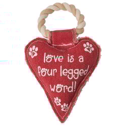 Pavilion Pavilion's Pets Red Cotton Heart Squeak Dog Toy 10 in. 1 pk