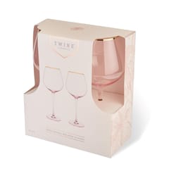 Twine 20 oz Rose Gold Crystal Wine Glass Set