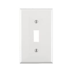 Leviton White 1 gang Thermoplastic Nylon Toggle Wall Plate 1 pk