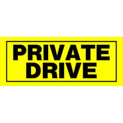 Hillman English Yellow Private Sign 6 in. H X 15 in. W
