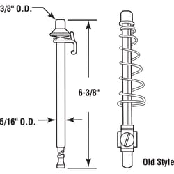 Prime-Line 3/8 in. D X 6-3/8 in. L White Steel Pivot Rod Assembly 1 pk