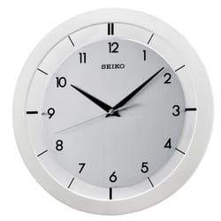 Seiko 11.89 in. L X 11.73 in. W Indoor Modern Analog Wall Clock Glass/Plastic White