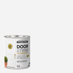 Rust-Oleum Stops Rust Satin White Water Base Door Paint Exterior and Interior 1 qt