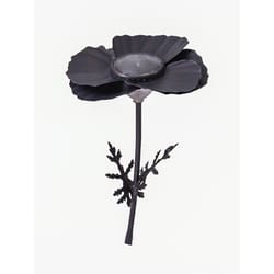 Desert Steel Gray Steel 18 in. H X 11.5 in. W Poppy Solar Garden Stake
