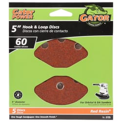 Gator 5 in. Aluminum Oxide Hook and Loop Sanding Disc 60 Grit Coarse 5 pk